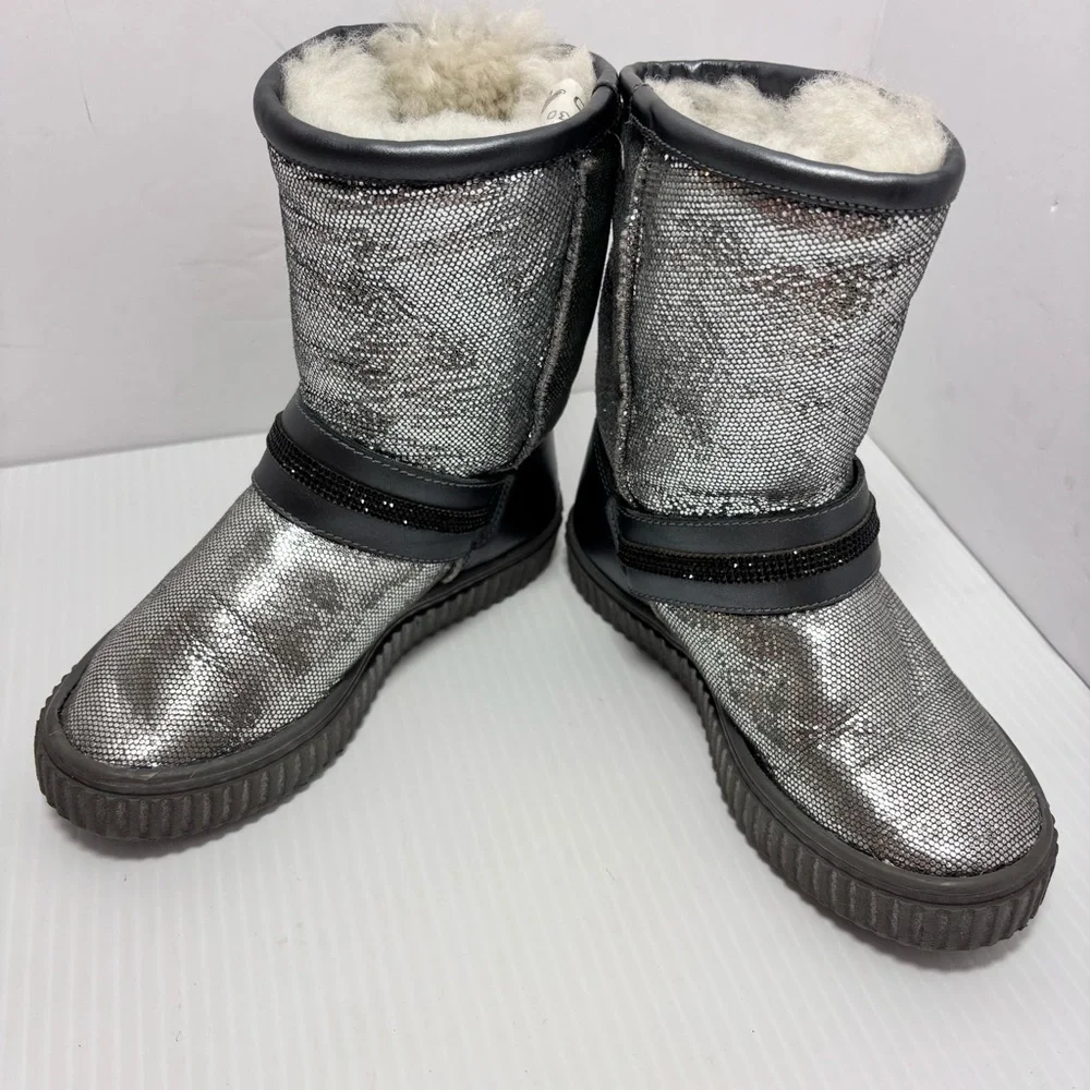 Bartek Gray-Silver Ankle‎ Winter boots girl Size 30